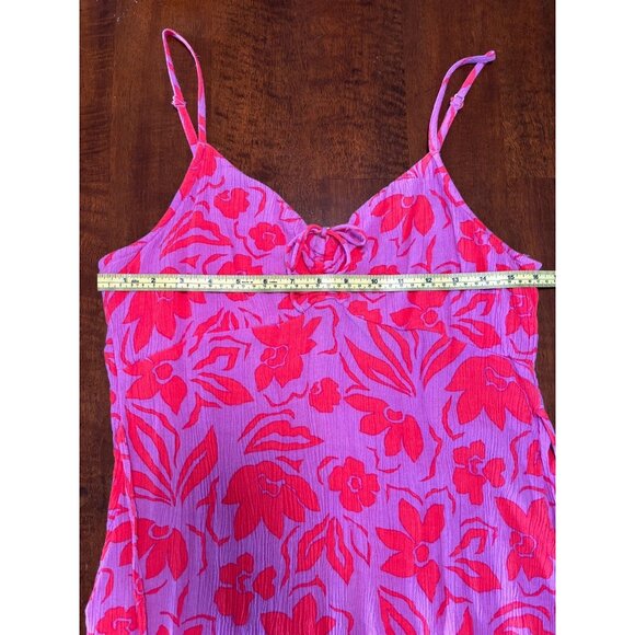 Billabong Hibiscus Red and Purple Floral Beach Cover Up Dress - Picture 4 of 6